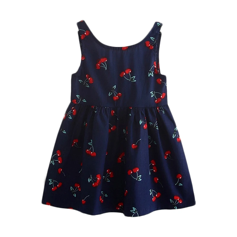 Детское летнее платье детское Хлопковое с принтом и рукавами для подростков