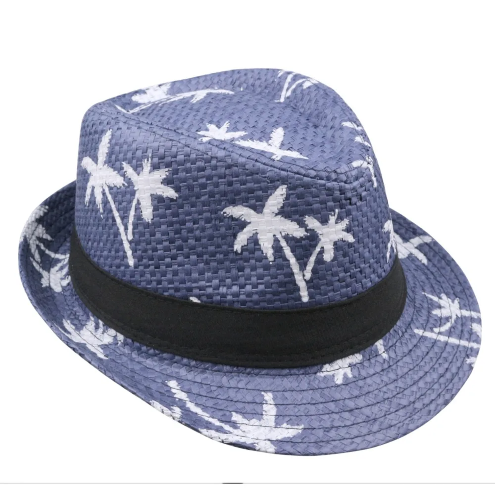 2018 Hot Sale male women's and man hat sunbonnet straw Coconut tree printed caps | Аксессуары для одежды