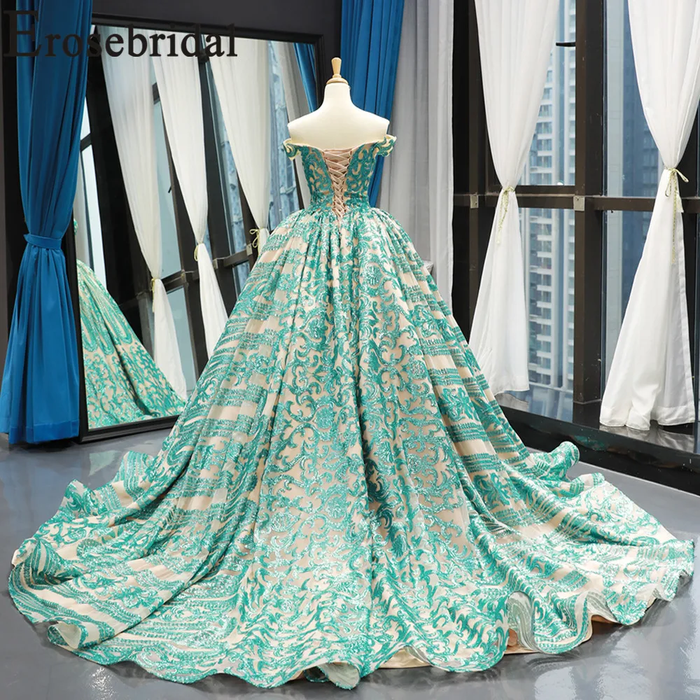 Erosebridal бисера зеленые длинные винтажные вечерние платья 2019 с часовым шлейфом
