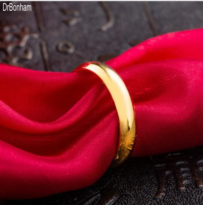 Винтажное женское мужское обручальное медное кольцо высокое качество золото 24 К