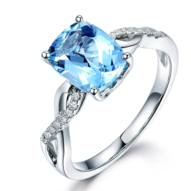 

Sapphire Diamond Close Rings for Women Colored Diamante Topaz Gemstone De 925 Sterling Silver Bizuterias