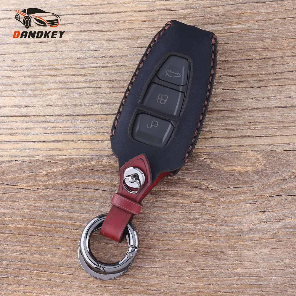color 1 DANDKEY из натуральной кожи протектор чехол для ключей в виде ракушки Крышка для Ford Kuga Focus 3 Ecosport Fiesta 2012 2013 3 А - Количество кнопок: color 1