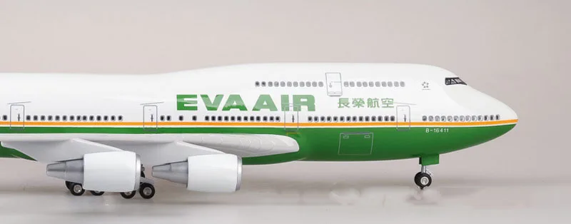 1/157 масштаб 47 см самолет Boeing B747 самолет Тайвань EVA AIR Airline Модель свет и колесо литья под давлением пластик Смола самолет