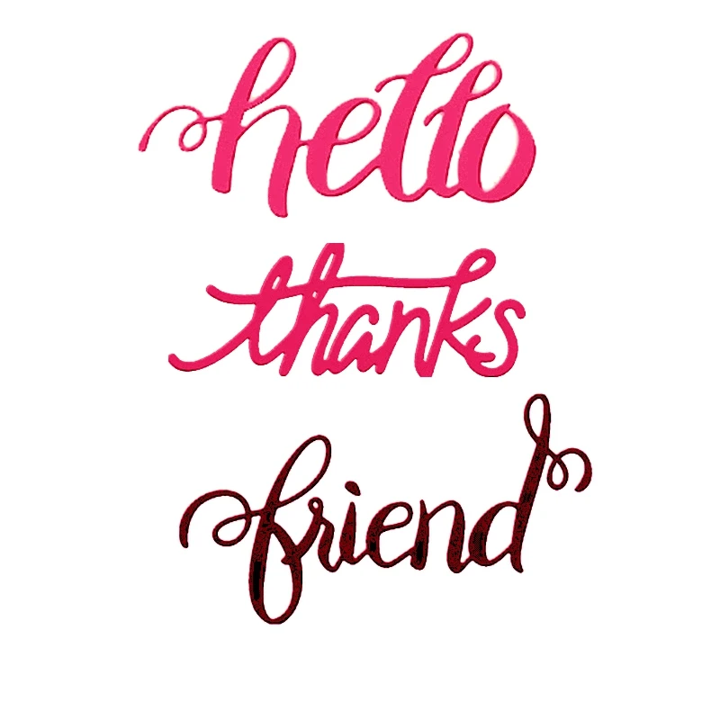 Здравствуйте спасибо буквы смешанный узор металлические Вырубные штампы