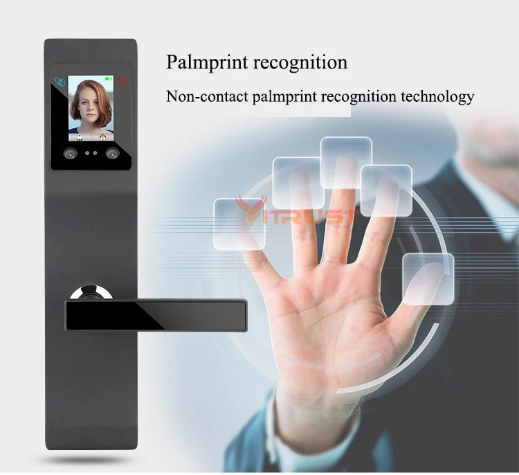 Умный дверной замок электронный интеллектуальный Palmprint Блокировка распознаванием лица замок цифровой безопасности сенсорный экран без ключа защитные замки