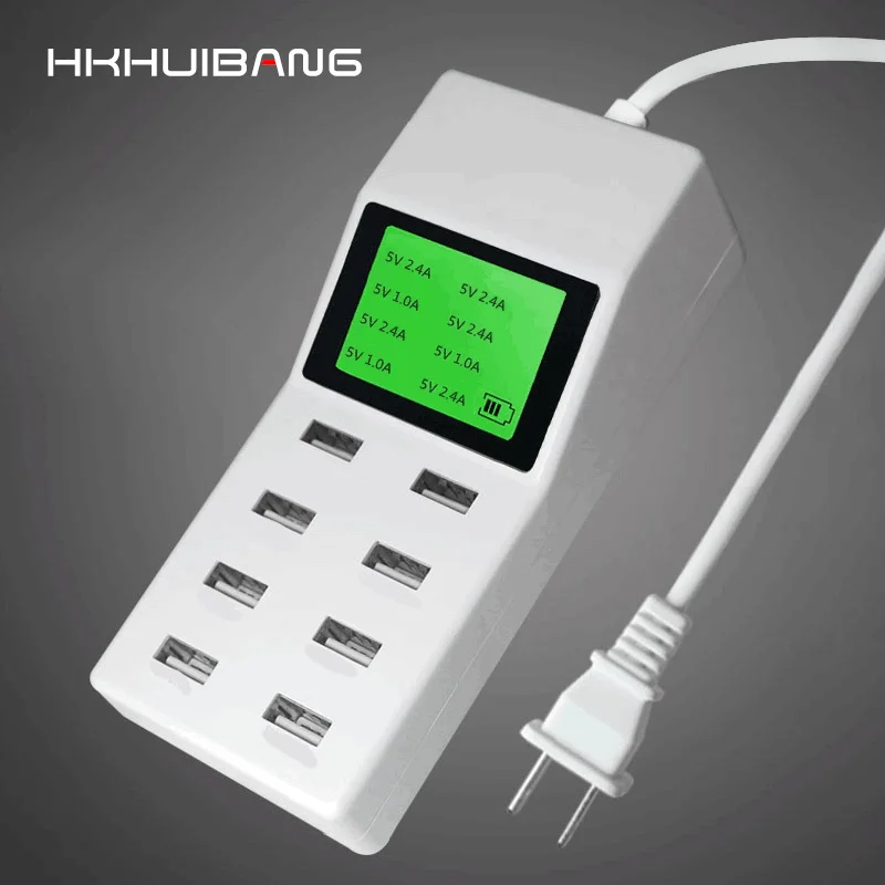 HKHUIBANG EU/US/UK Usb зарядное устройство адаптер Светодиодный дисплей Мобильный телефон