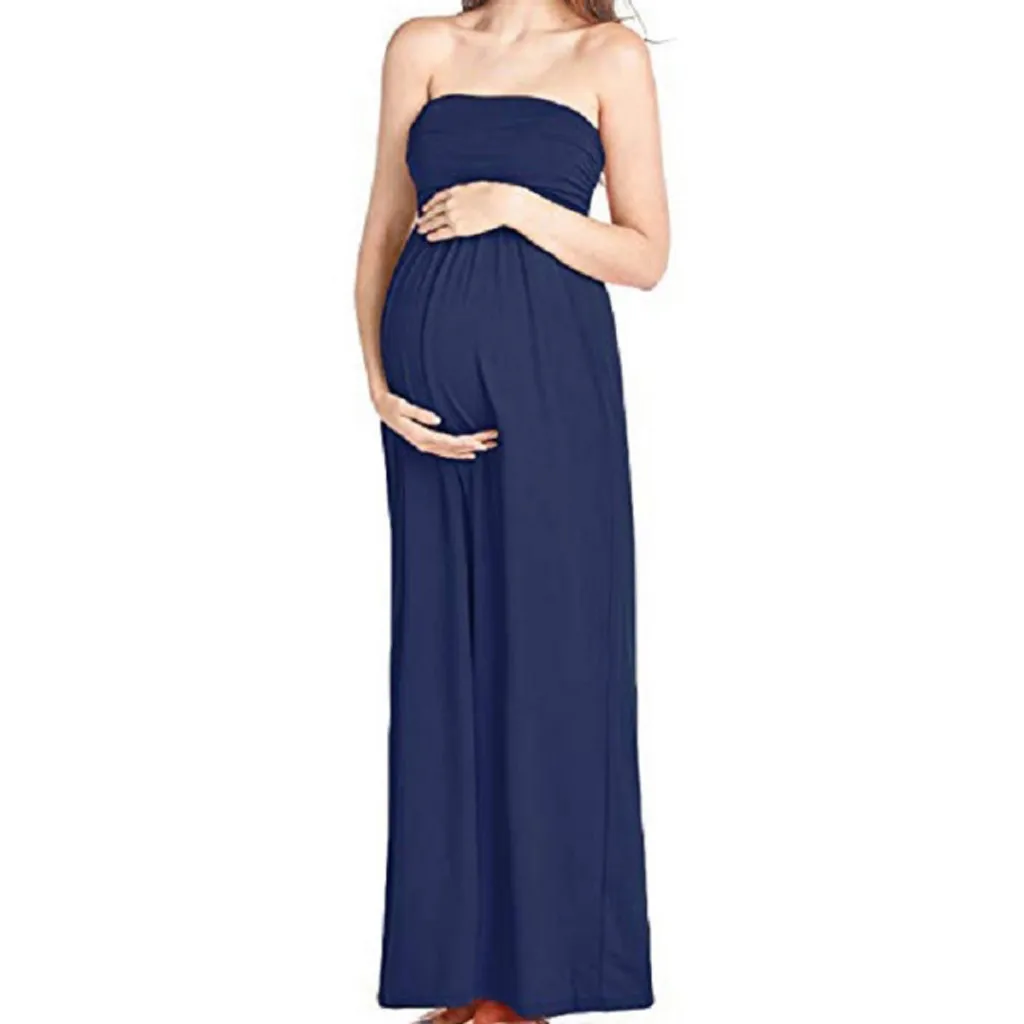 

Fashion Summer Pregnant Women Maternity Dresses Sleeveless Off Shoulder Party Pregnancy Dress
