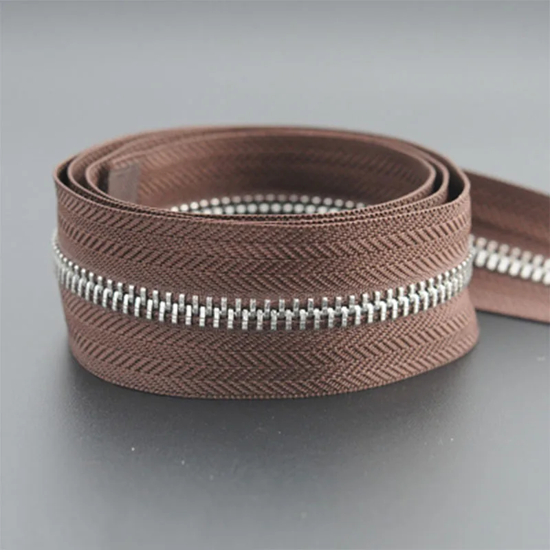 5 м/лот 5# Нейлон молния DIY ручной работы сумки палатка рюкзак домашний текстиль молнии и аксессуары - Цвет: coffee silver