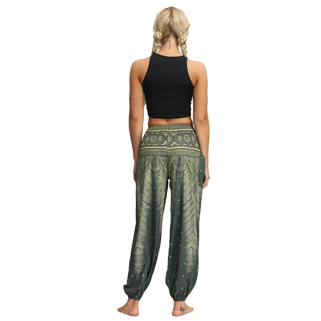 Повседневные свободные женские шаровары, панталоны mujer pantalones de mujer, уличная одежда, хиппи, мешковатые Boho шаровары Z4