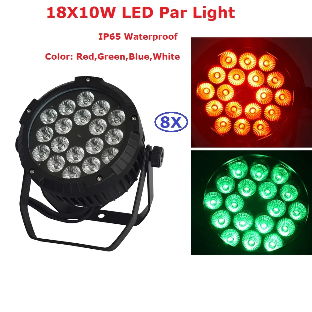 Уличный Par Light 18X10W RGBW 4 в 1 светодиодный плоский свет DMX контроллер для диско бар