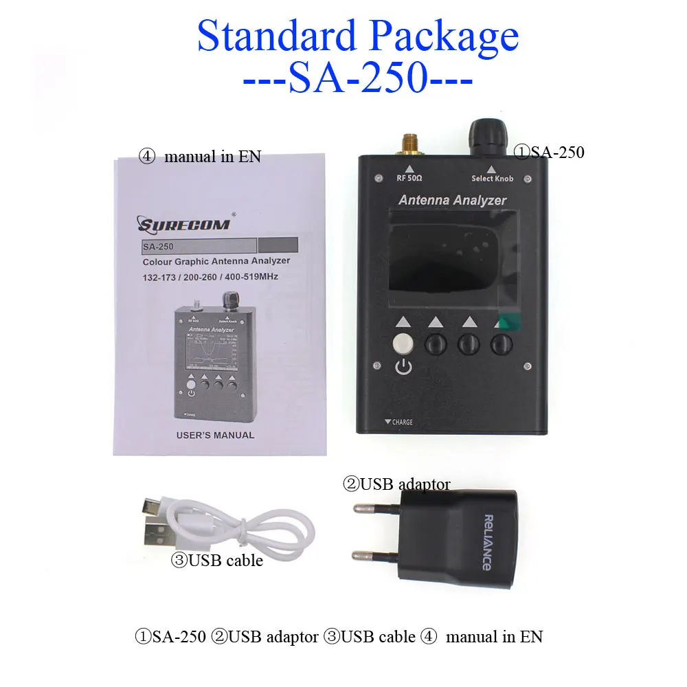

SA-250 antenna analyzer vector impedance Colour Graphic Antenna Analyzer surecom SA250 analyzers