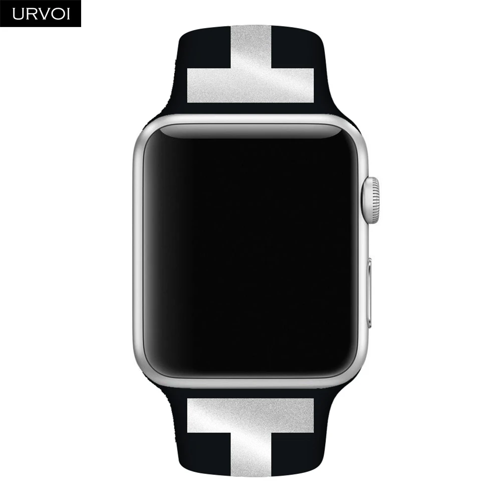 URVOI спортивный ремешок для apple watch series 4 3 2 1 iWatch T печать мягкий силиконовый Сменный