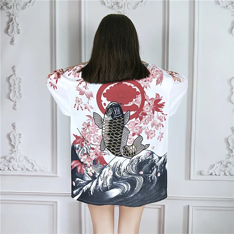 OCEANLOVE Harajuku Koi кимоно с цифровым принтом блузки лето 2020 поясом юката рубашки