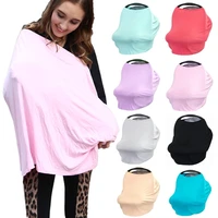 11 colors multi use cotton stretchy 3 in 1 gift baby car seat cover canopy nursing cover infinity scarf nc03