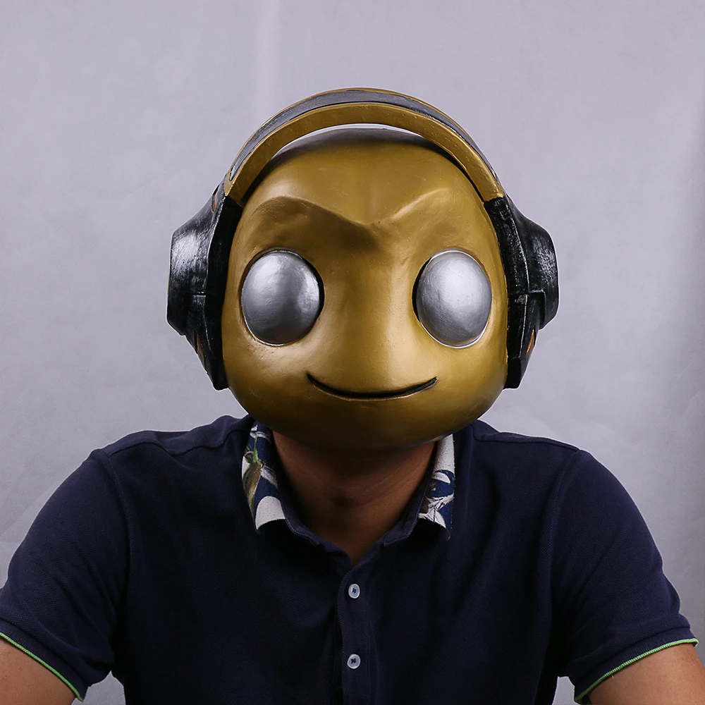 Горячая игра маска OW Косплэй маски Lucio латекс кожи головы для наращивания на всю
