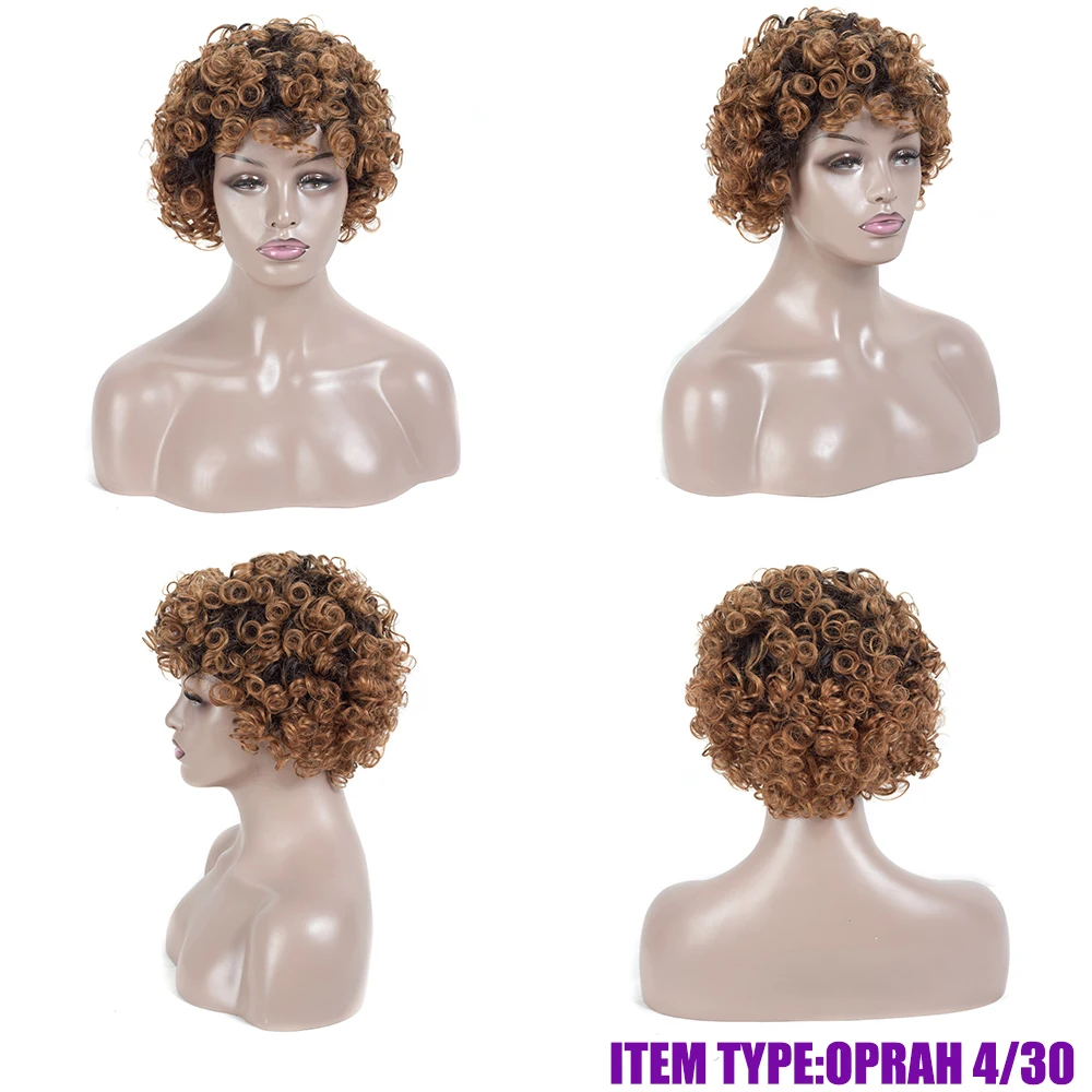 HairUGo Малайзии вьющиеся волосы парик короткие Синтетические на кружеве