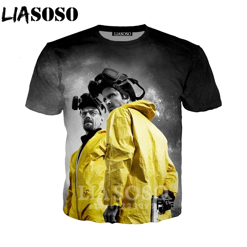 LIASOSO Летний Новый мужской женский модный свитшот 3D принт сериал Breaking Bad футболка с
