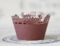free shipping pearl paper cup cake wrapper brown train paper muffin cups liners wrappers decoration