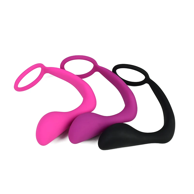 Male Silicone Prostate G-spot Massager With Cock Ring Anal Plug Delayed Device sex Toys for man gay Anus Expander massage |