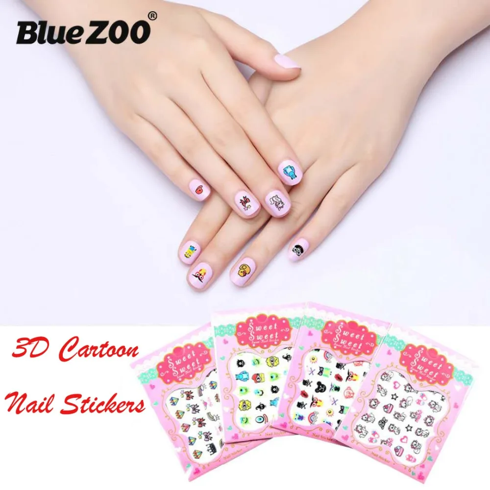 24 Sheets Ultrathin 3D Nail Stickers Cartoon animation Image 7*9cm Adhesive Art Decorations Japanese And Korean StyleKT10 | Красота и