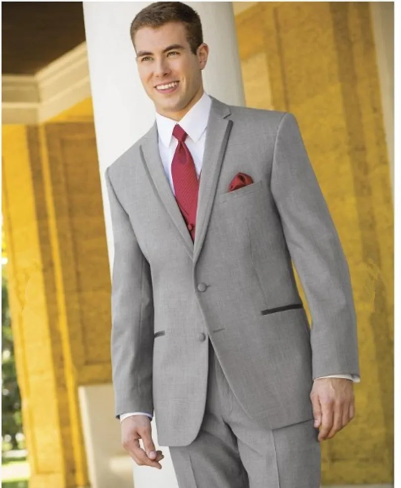 

Classic Suits For Men Wedding Groom Tuxedo Three Piece Light Gray 2022 Tailor Plus Free Shipping