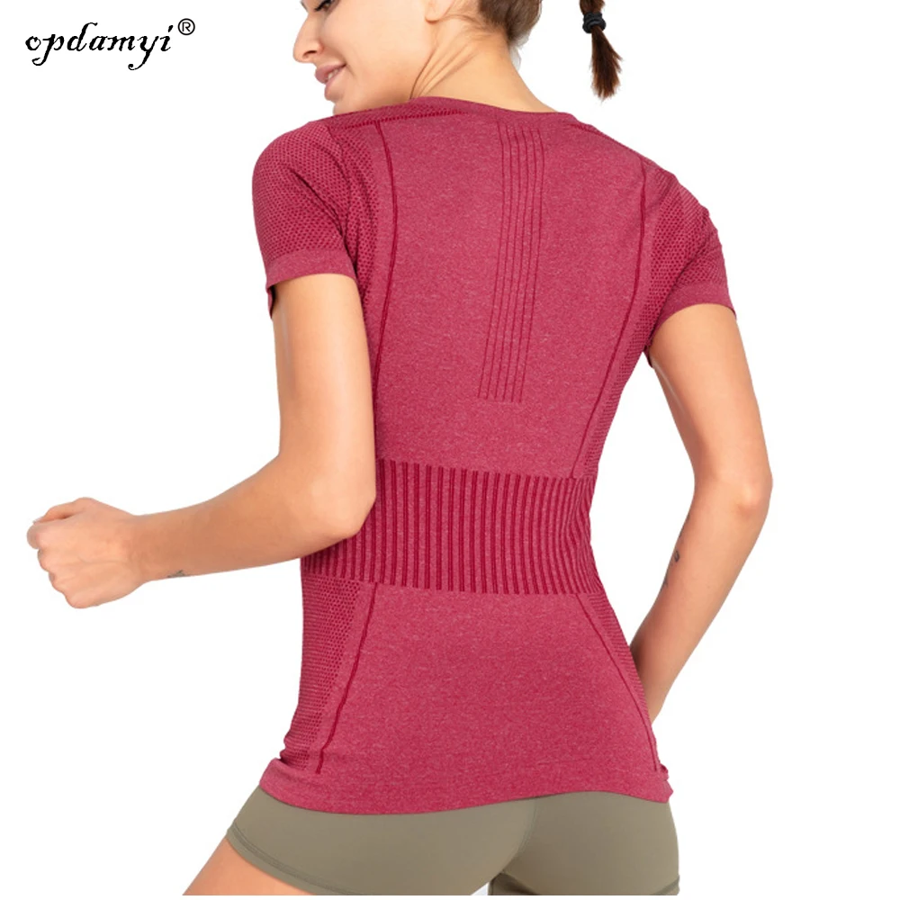 Футболки для тренировок топы йоги одежда с цветочным принтом футболки v образным