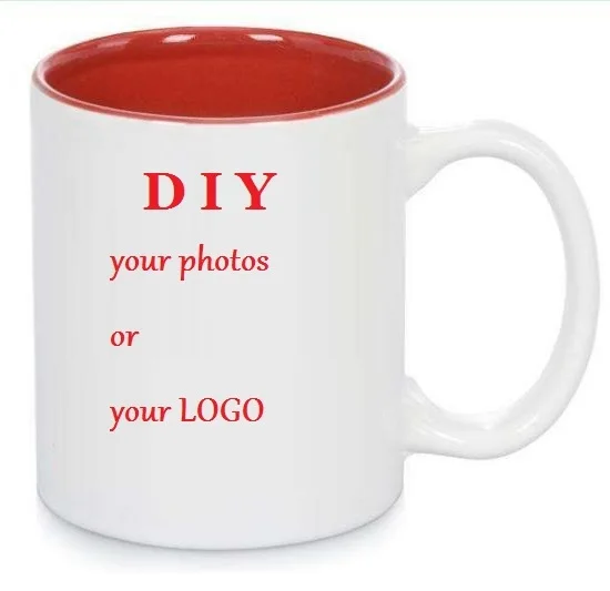 Цвет внутри керамическая чашка DIY Фото кружка фото Персонализированное