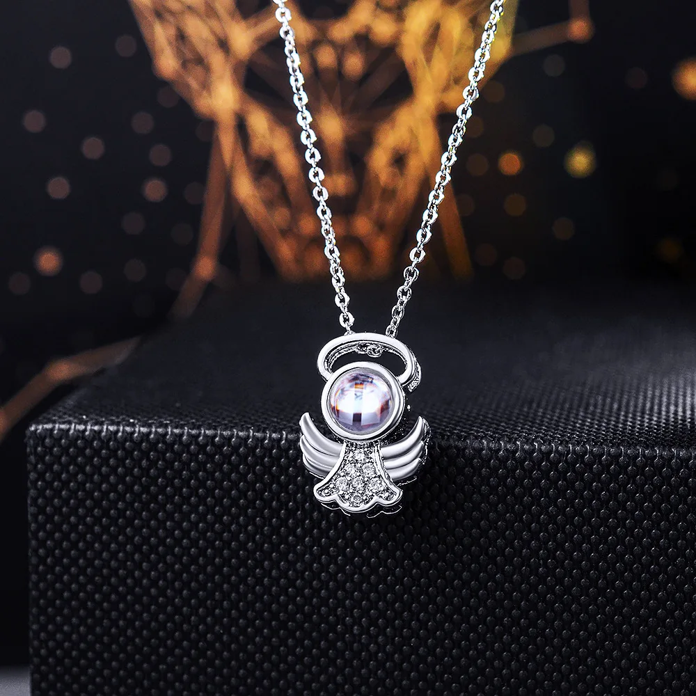 Подвеска YUN RUO Cherub Angel на 100 языках подвеска с надписью I love you серебристого цвета
