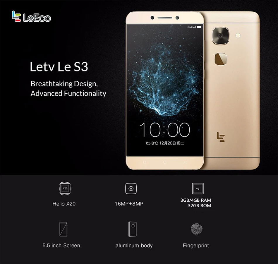 LeTV x626 LeEco Le S3 metalbody Android 6.0 FDD LTE мобильный телефон Дека Core 2.3 г Dual SIM 5.5 &quotFHD 4
