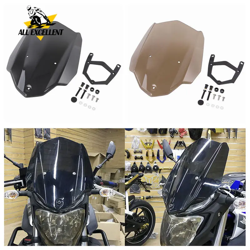 Для YAMAHA MT03 MT 03- Монтажный кронштейн лобовое стекло дымчатый цвет и черный цвет мото ветер экран s Ветер Дефлектор экран