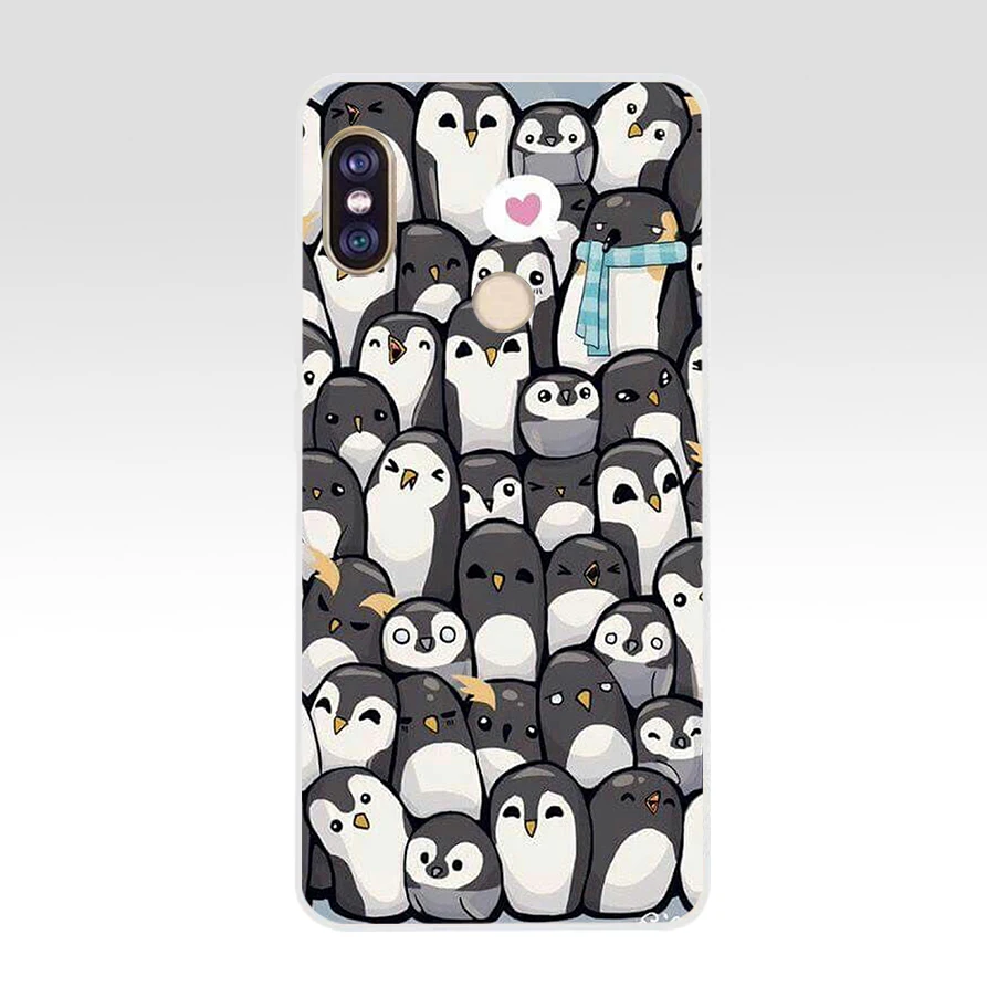 208AQ Penguin Party Soft Silicone Tpu Cover phone Case for xiaomi redmi 6 pro note 5 plus 4 4x mi 8 | Мобильные телефоны и