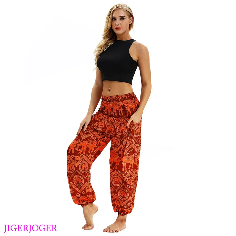 STL017 JIGERJOGER, винтажные синие Леггинсы для йоги, штаны для отдыха, шаровары в тайском стиле, свободные штаны, пляжная одежда, штаны для фитнеса - Цвет: STL017