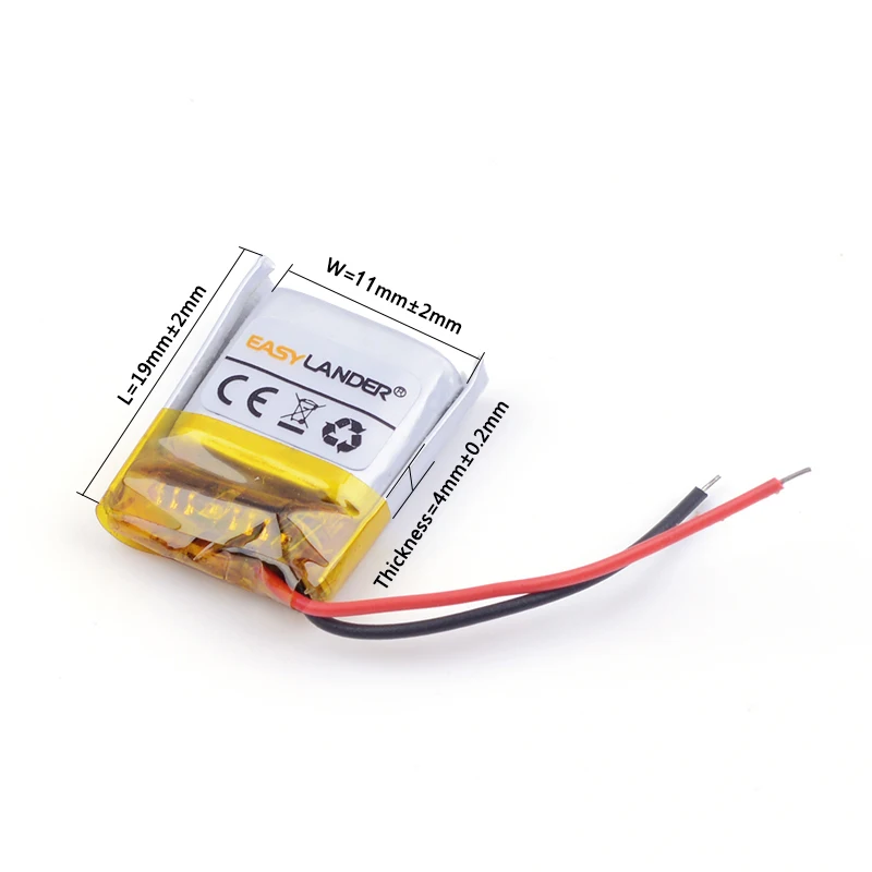 lithium ion rechargeable batteries 401119 50mAh self timer rod Bluetooth headset 3D glasses toy battery | Электроника