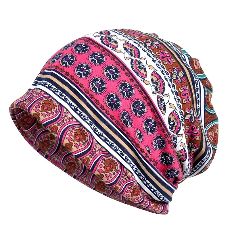 Bohemia Beanie для женщин и мужчин, шапка, сезон осень-зима, тонкий легкий шлем, лайнер, спортивная шапка, дышащая, винтажная, мешковатая, Skullie - Цвет: Pink