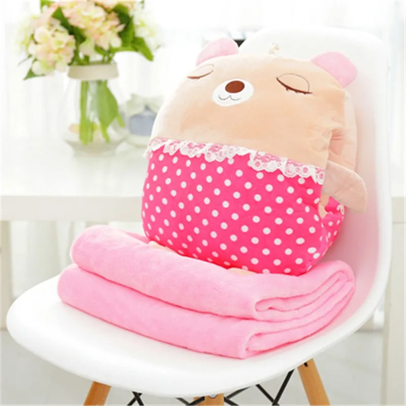 1 Набор милых мультяшных животных Doraemon Rilakkuma коралловый флис ворс кондиционер одеяло 3 в 1 автомобиль диван офисная Подушка