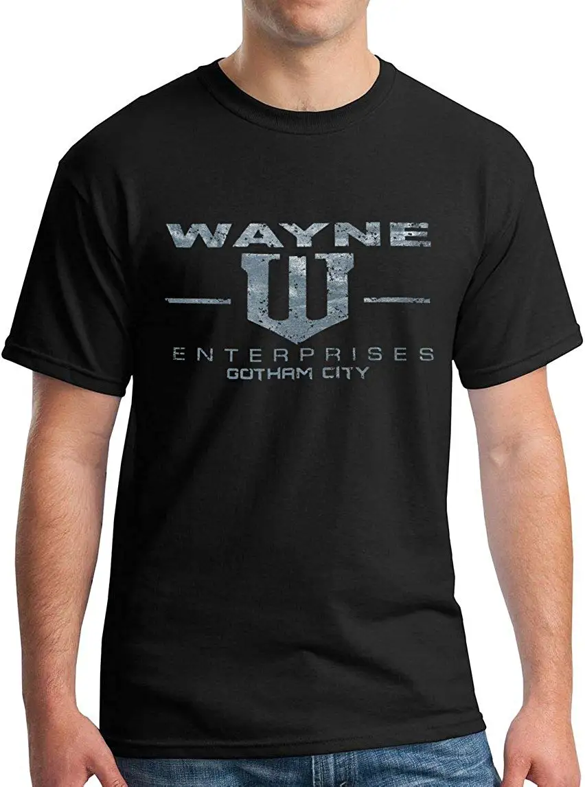 Wayne Enterprises T-Shirt - Vintage Metallic Silver Print 2019 Fashion 100% Cotton Slim Fit Top Solid Color Company T Shirts