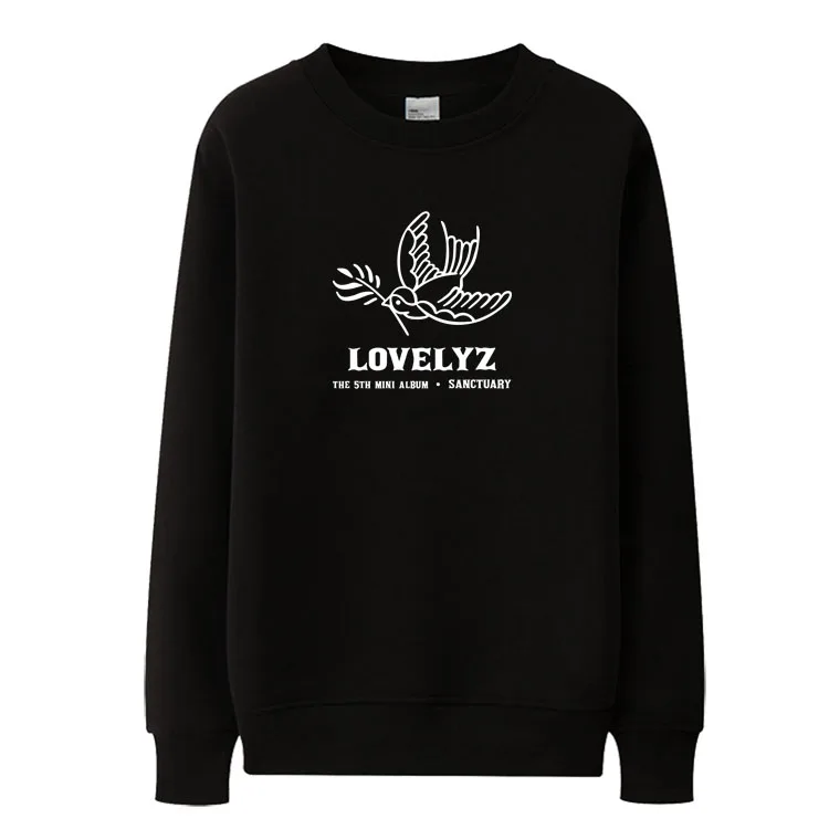 Новинка тонкая толстовка с круглым вырезом и принтом птиц Kpop lovelyz Модный пуловер