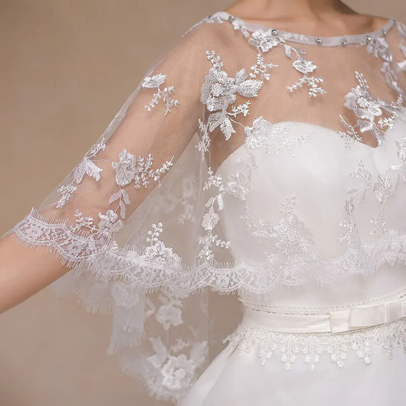 

Fioday New Wedding Dress Lace Fabric Collar Sunscreen Neck Short Shawl Thin strapless Small Shawl Vest Accessories for Party