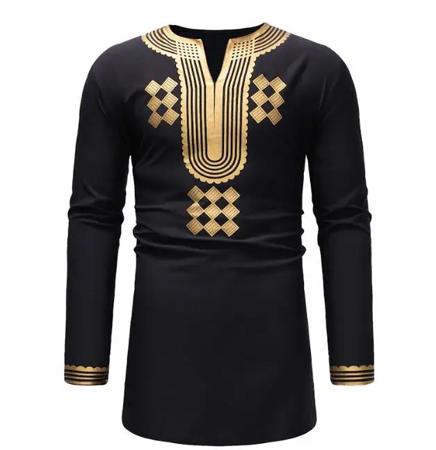 Африканские рубашки dashiki Мужская традиционная хлопковая футболка с длинным