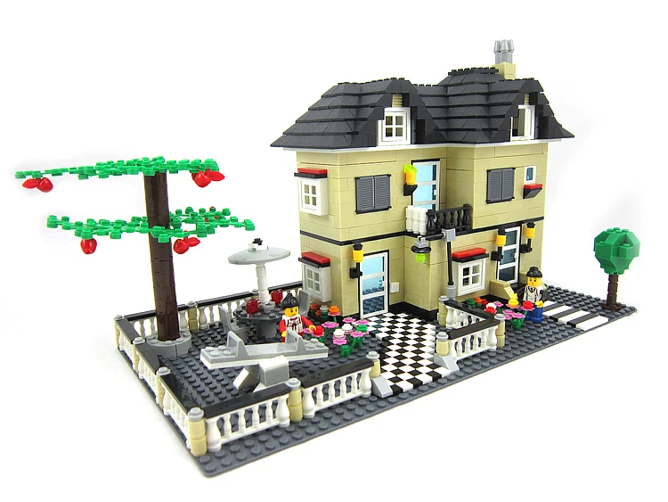 WANGE 2014 Новый дизайн игрушечные блоки создатель дом яблони 816 шт вилла