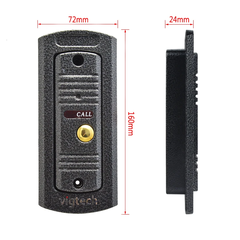 

Vigtech4.3``Home Intercom Video Doorphone Device Speakerphone System Color Wired Doorbell With Waterproof IR Camera Support Lock
