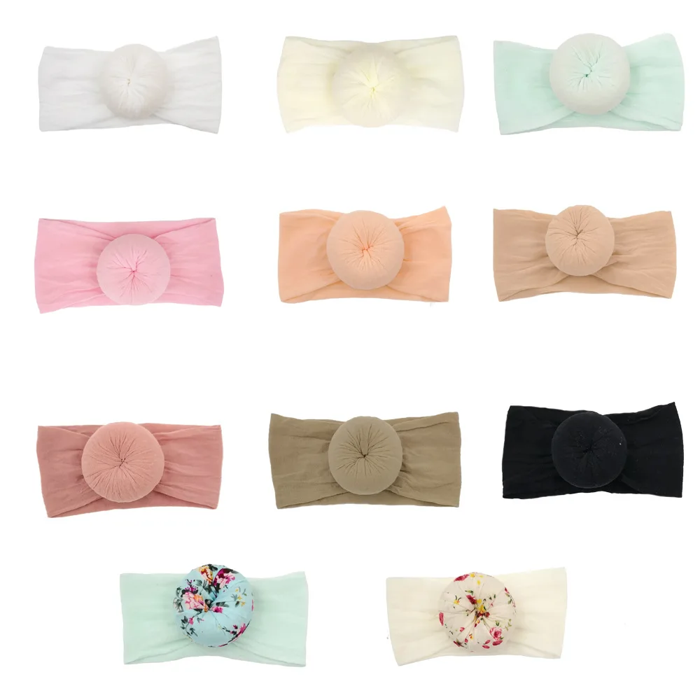 10pcs 2018 Boho Newborn Top Knot Headband Solid turban nylon headwrap Kids Girls Head Band Hair Accessories Summer bandeau bebe |