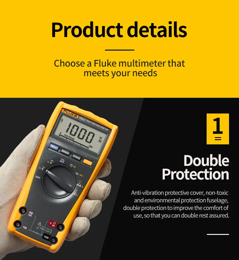 Цифровой мультиметр Fluke F175C, высокоточный автоматический портативный мультиметр