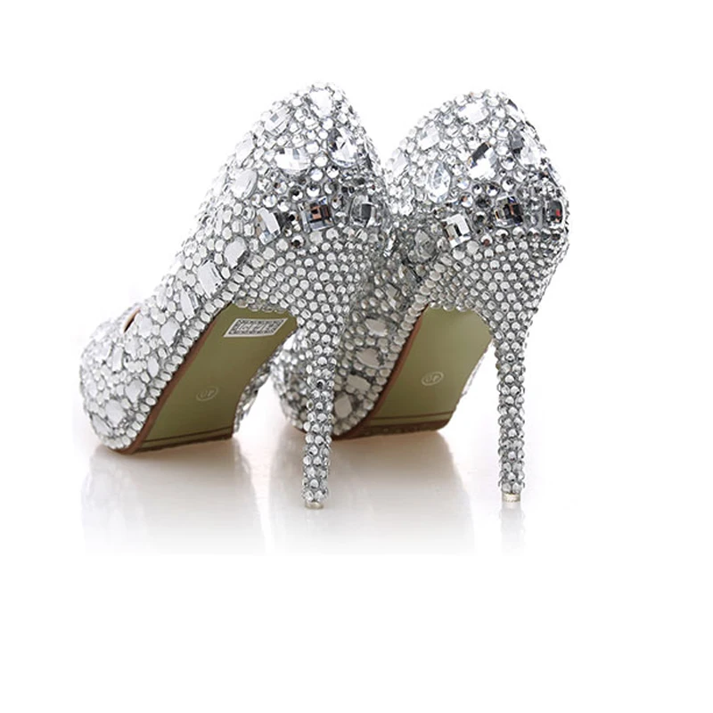 Красные свадебные туфли Стразы с острым носком на высоком каблуке 4 дюйма