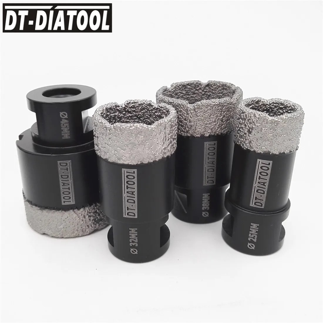 DT-DIATOOL 4pcs Dry Diamond Drilling Hole Saw M14 thread Core Bits for Ceramic Tile Drill Bits Granite Marble Dia 25/32/38/45mm