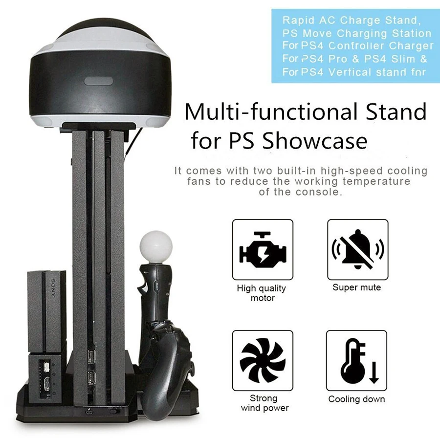 ps4 pro slim ps vr multifunctional vertical cooling stand cooler ps move ps4 controller charging station free global shipping