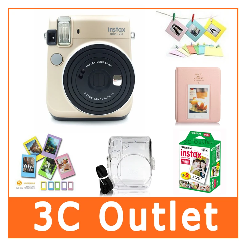 Fujifilm Instax Mini70 камера и аксессуары Fuji мгновенная мини пленка + прозрачный чехол