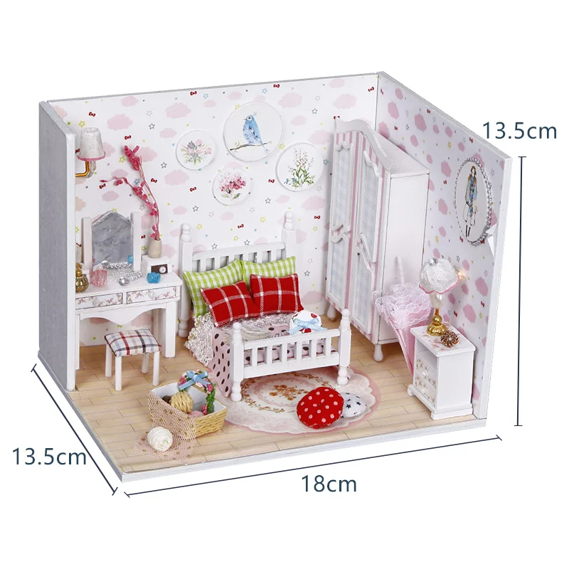 

Assemble Diy Doll House Toy Wooden Miniatura Doll Houses Miniature Dollhouse Toys With Furniture Kids Birthday Gifts