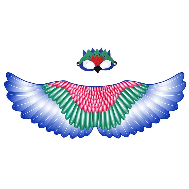 macaw 4 Детская цветная накидка из полиэстера для девочек, накидка в виде попугая, совы, накидка, накидка, украшение в виде крыла, мантия, Детские пончо - Цвет: macaw 4