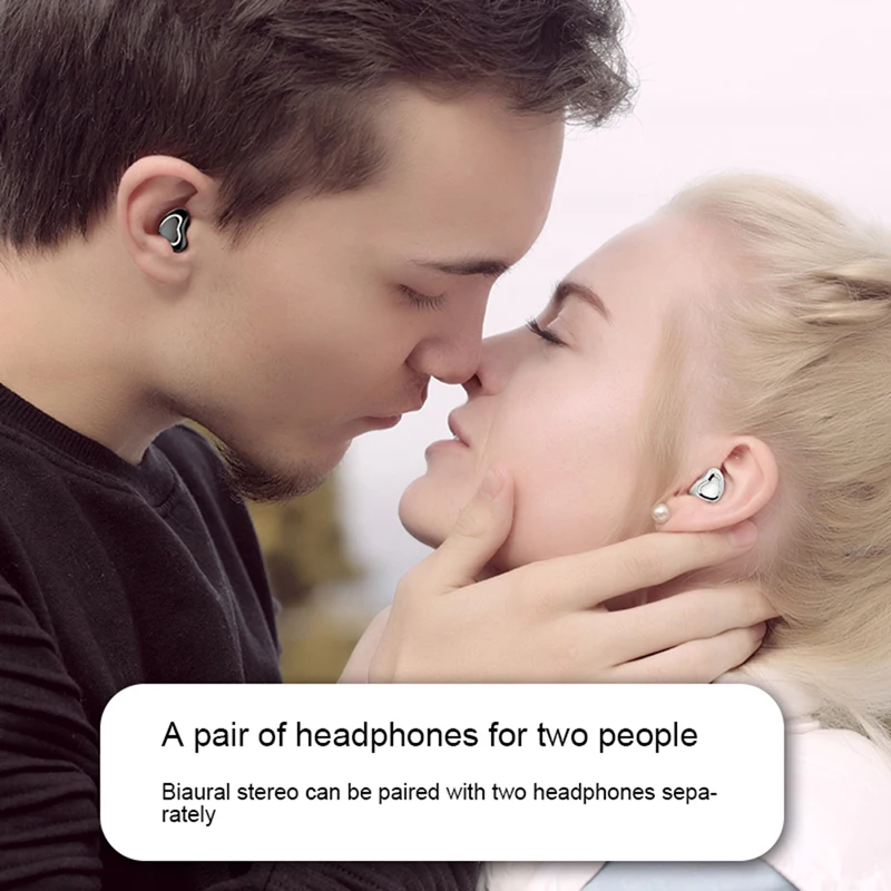 TWS 7 беспроводные наушники Bluetooth в форме сердца с микрофоном спортивные для iPhone